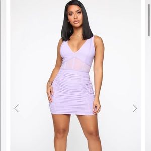 Lavender Ruched Mini Dress 💜